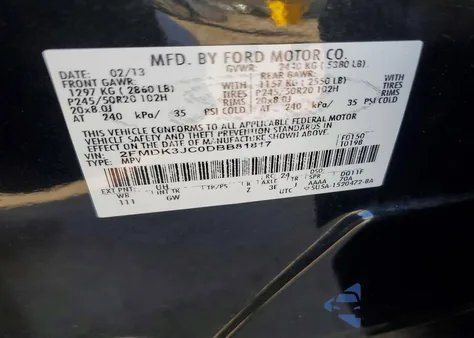 2013 Ford Edge Sel z USA, uszkodzony, nr VIN 2FMDK3JC0DBB81817